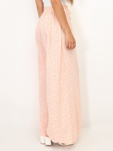 Pantalon plissé à motif floral