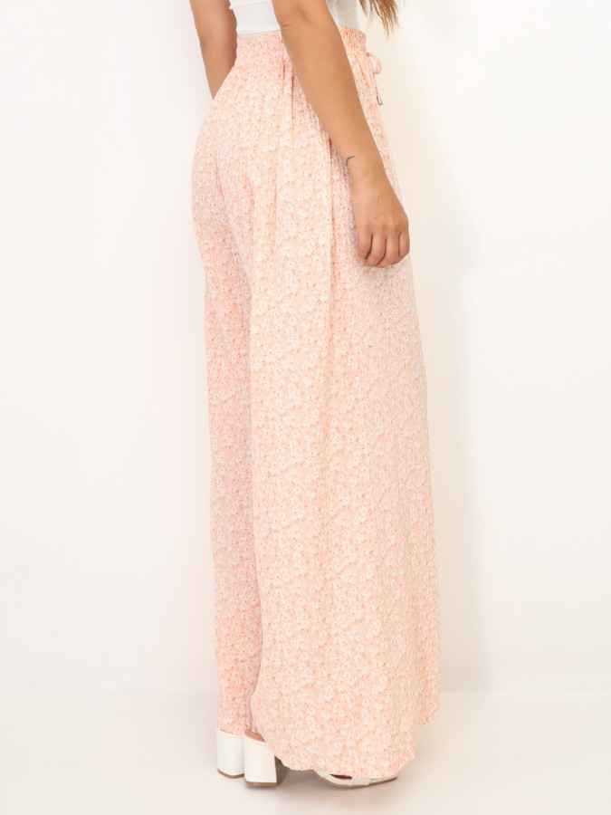 Pantalon plissé à motif floral