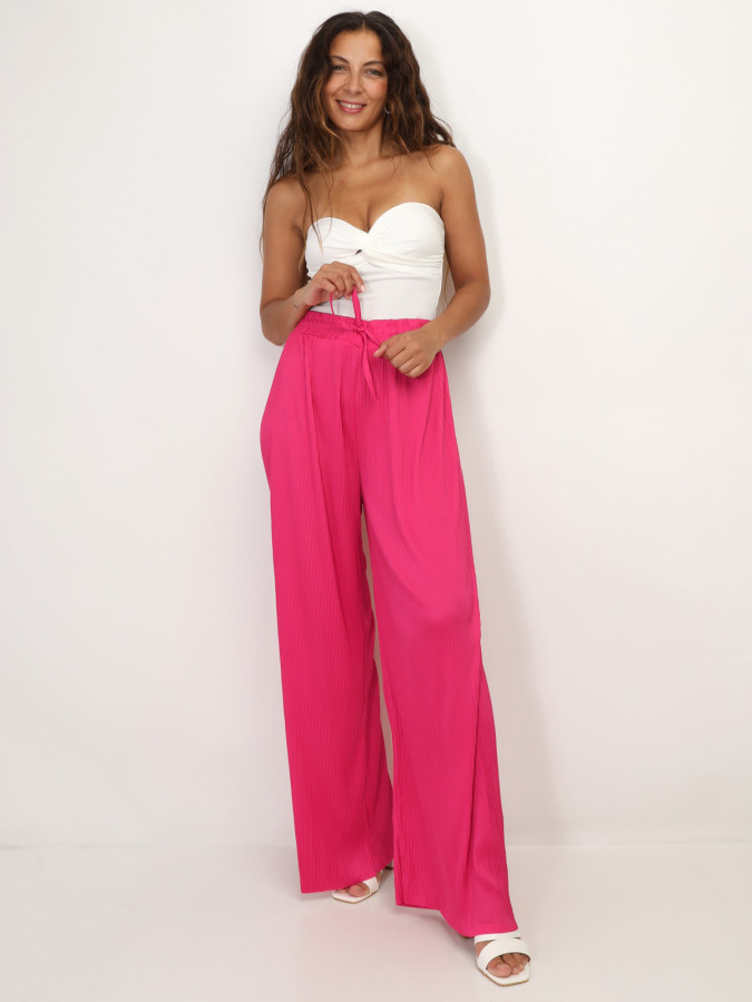 Pantalon large plissé