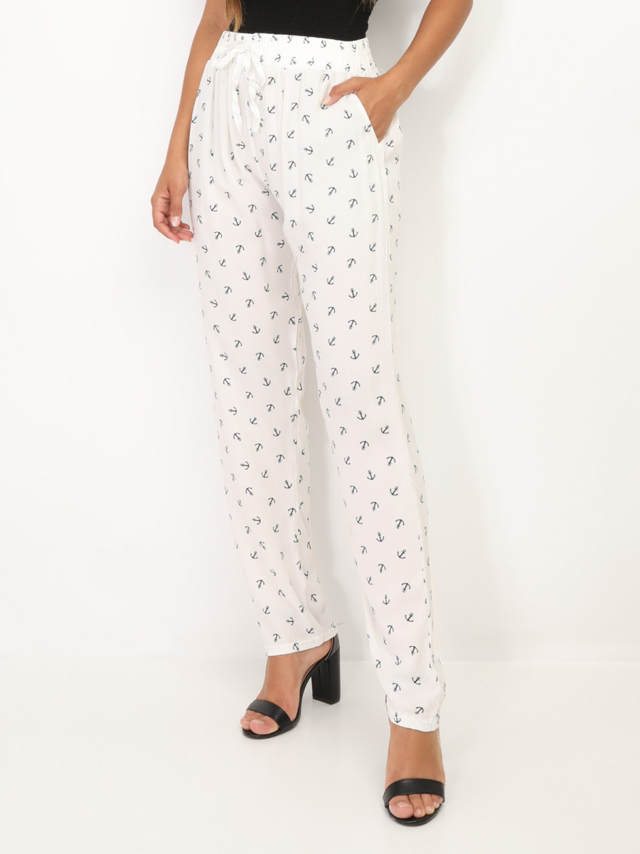 Pantalon léger à motifs ancres