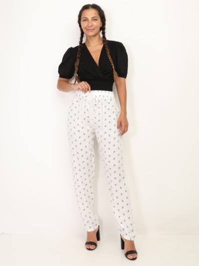 Pantalon léger à motifs ancres