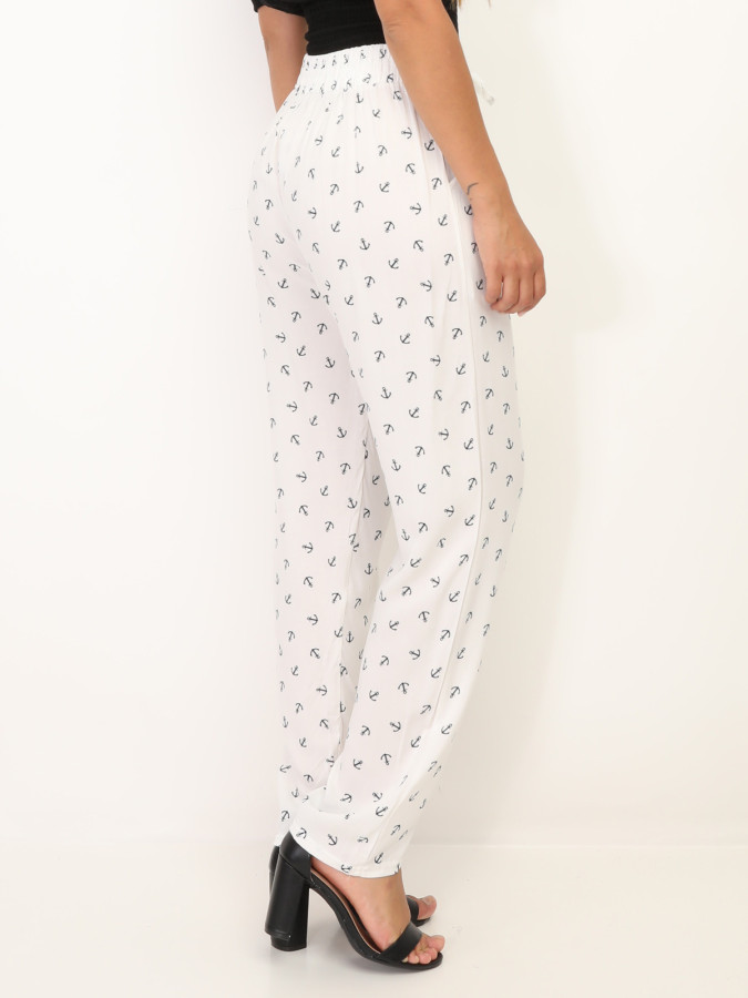 Pantalon léger à motifs ancres