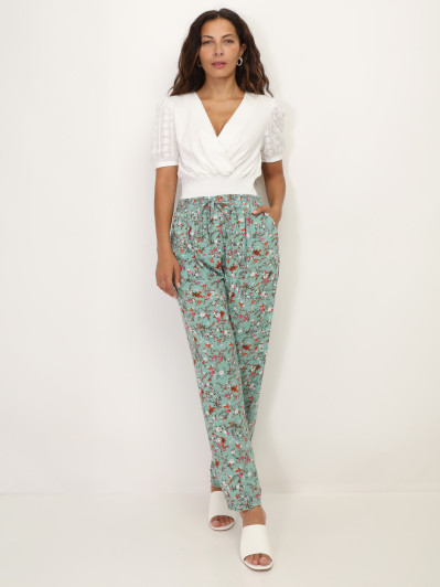 Pantalon léger à motif fleurs