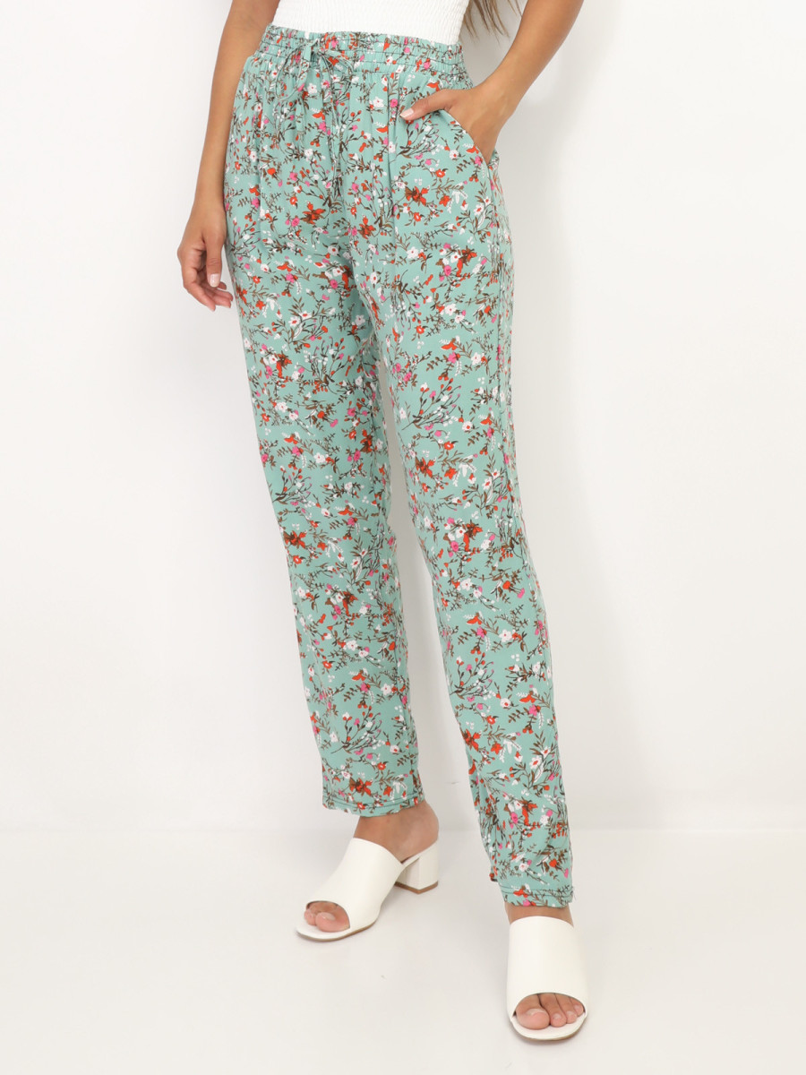 Pantalon léger à motif fleurs