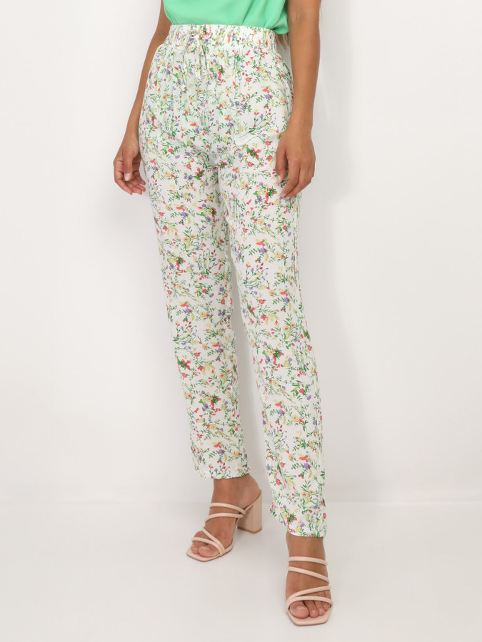 Pantalon léger à motif fleurs