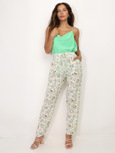 Pantalon léger à motif fleurs