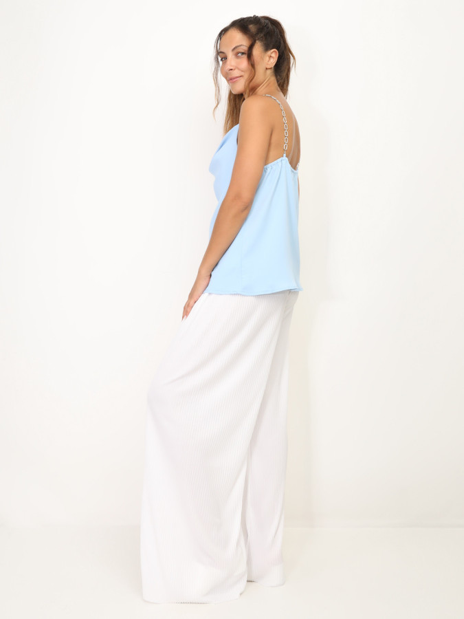 Caraco à bretelles en strass