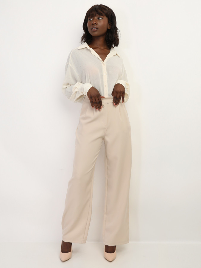 Pantalon de costume large à plis