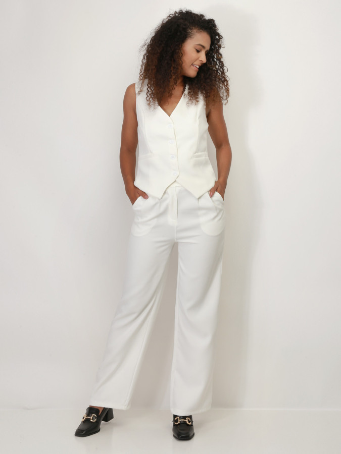 Pantalon de costume large à plis