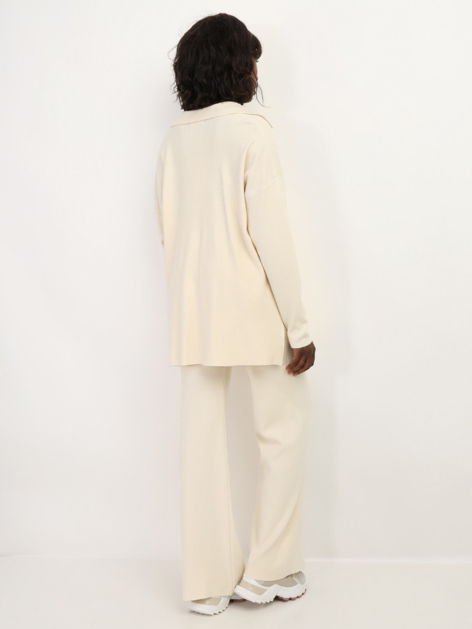 Ensemble pantalon et cardigan en maille