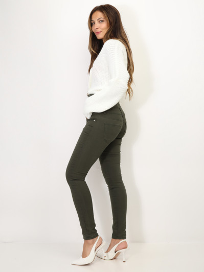 Jeans skinny taille haute à boutons