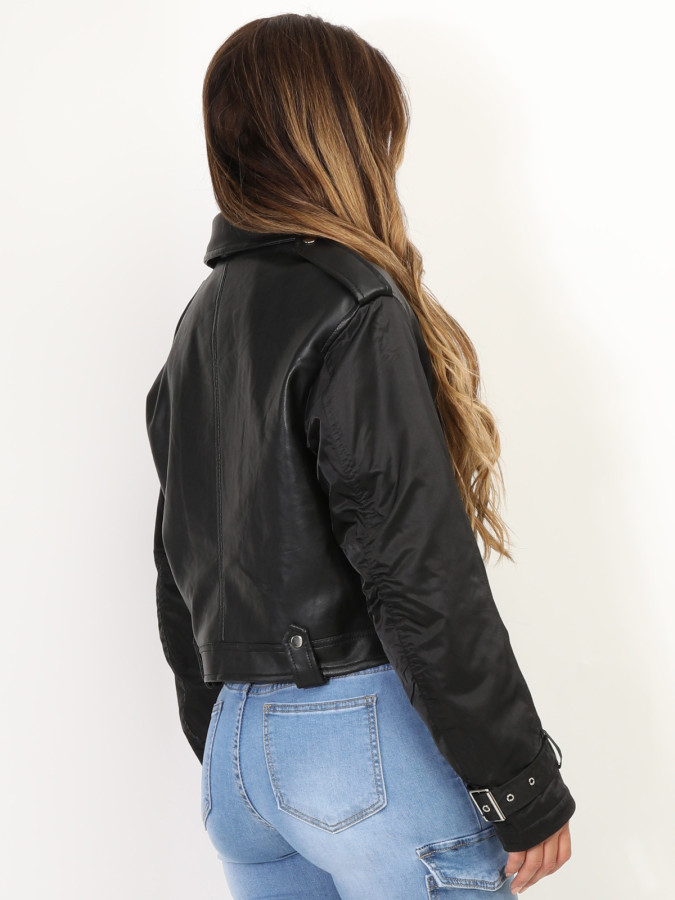 Blouson motard bi-matière