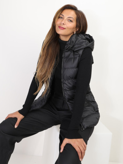 Doudoune sans manches à capuche