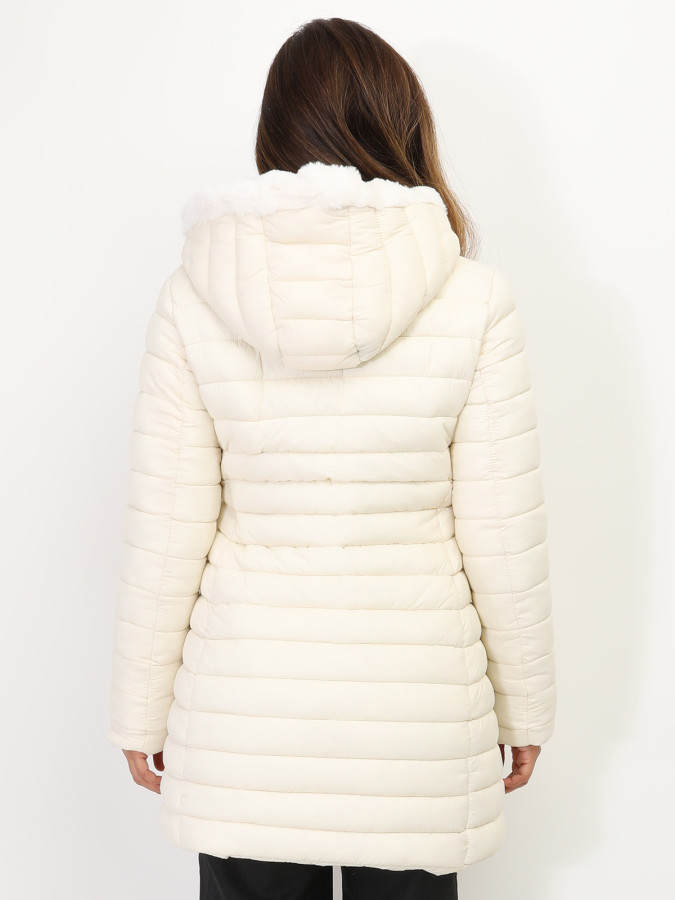 Doudoune mi-longue réversible fourrée