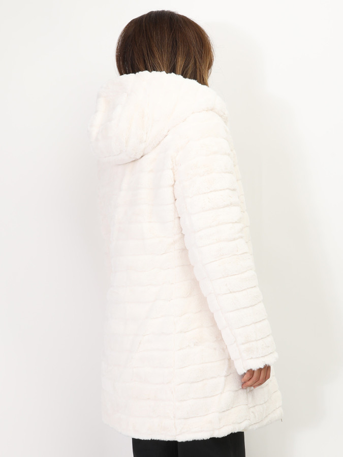 Doudoune mi-longue réversible fourrée