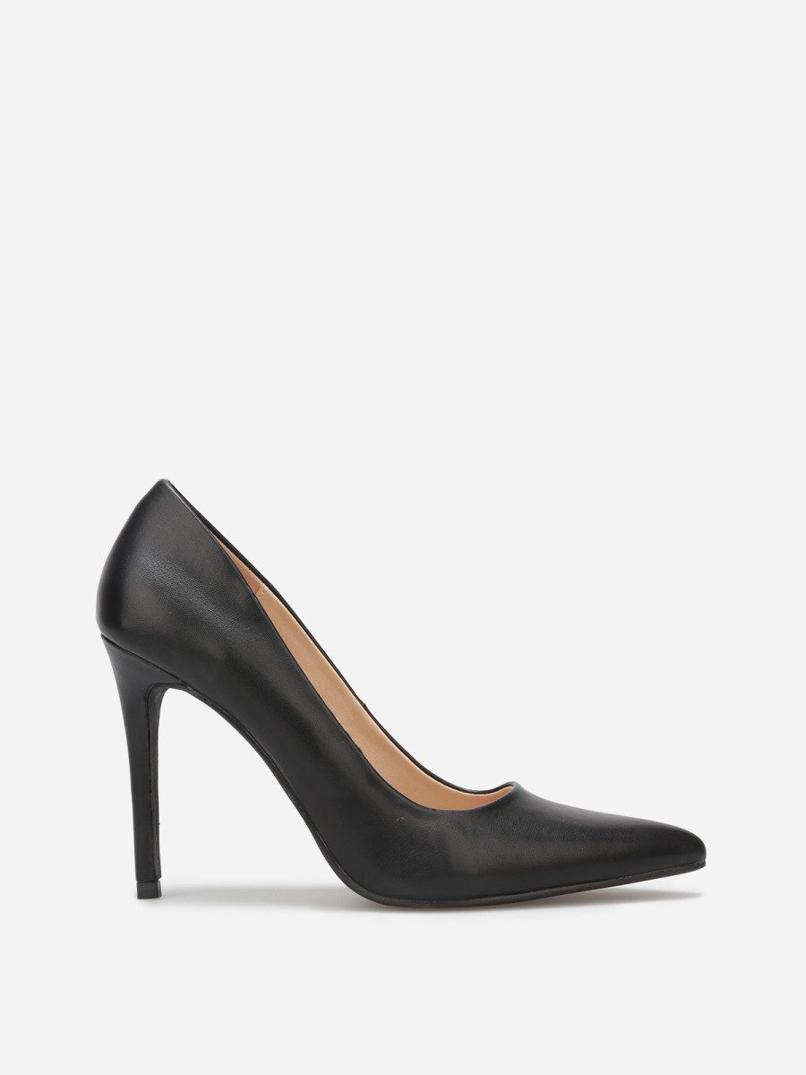 Escarpins Talons Hauts Zara Noirs Et Jaunes - Taille 39 - Cuir - Comme Neufs