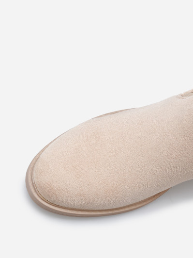 Bottines bi-matières à détail métallique