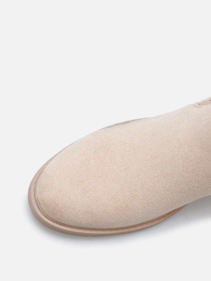 Bottines bi-matières à détail métallique