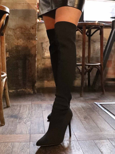 Cuissardes en maille à talon aiguille