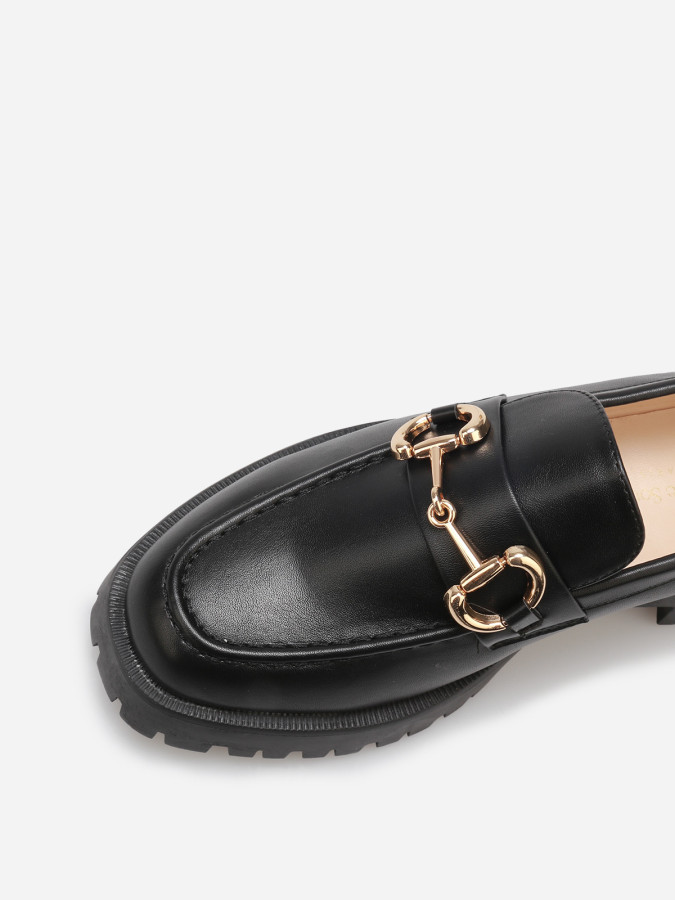 Mocassins à semelle crantée et mors doré