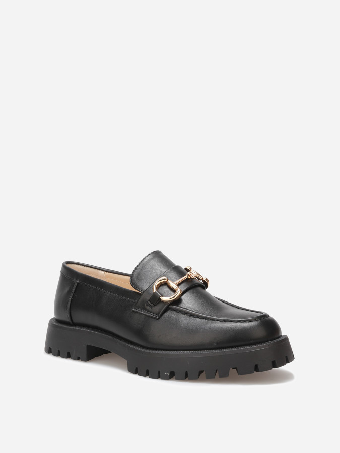 Mocassins à semelle crantée et mors doré