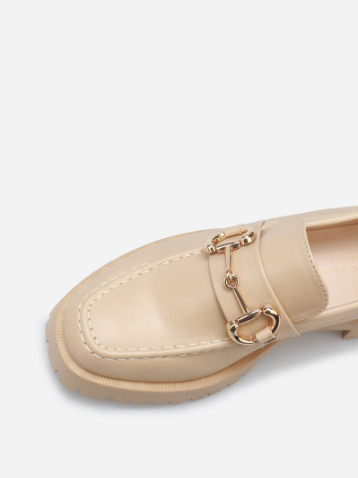 Mocassins à semelle crantée et mors doré
