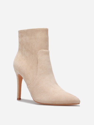 Bottines pointues en suédine à talon aiguille