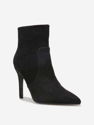 Bottines pointues en suédine à talon aiguille