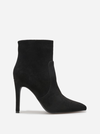 Bottines pointues en suédine à talon aiguille