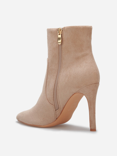 Bottines pointues en suédine à talon aiguille