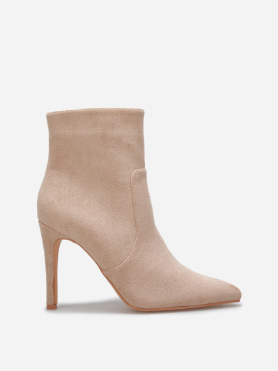 Bottines pointues en suédine à talon aiguille