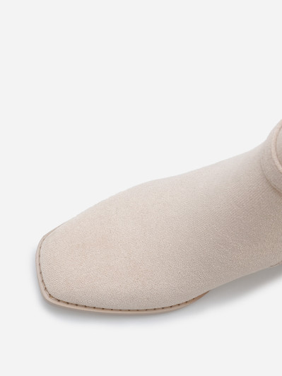 Bottines à talon en suédine avec mors doré