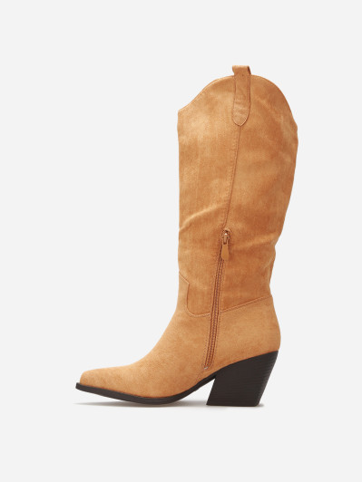 Bottes santiags en suédine