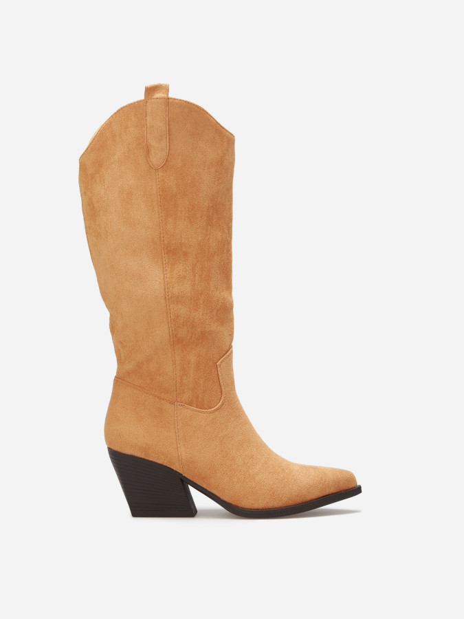 Bottes santiags en suédine