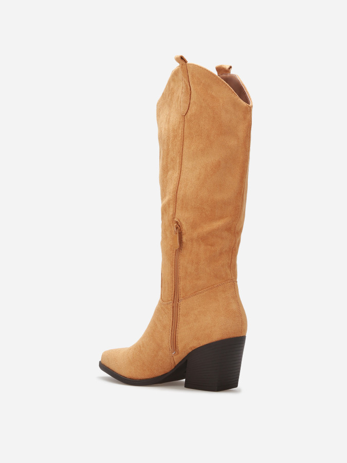 Bottes santiags en suédine