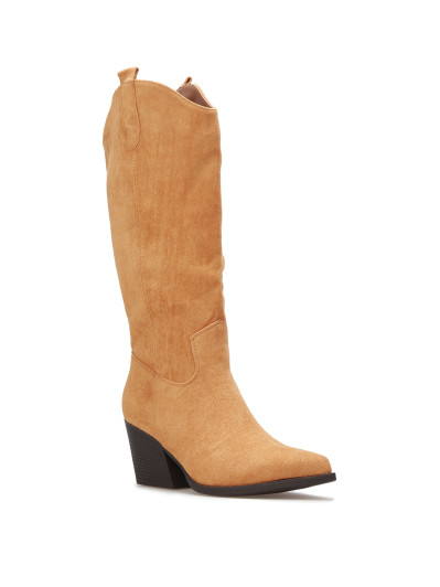 Bottes santiags en suédine