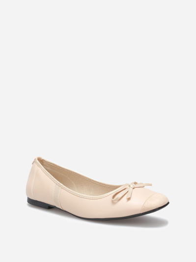 Ballerines multimatières à bout carré et nœud