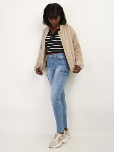 Bomber satiné et élastiqué