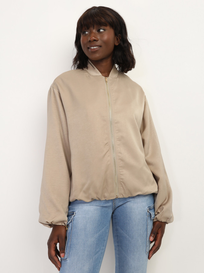 Bomber satiné et élastiqué