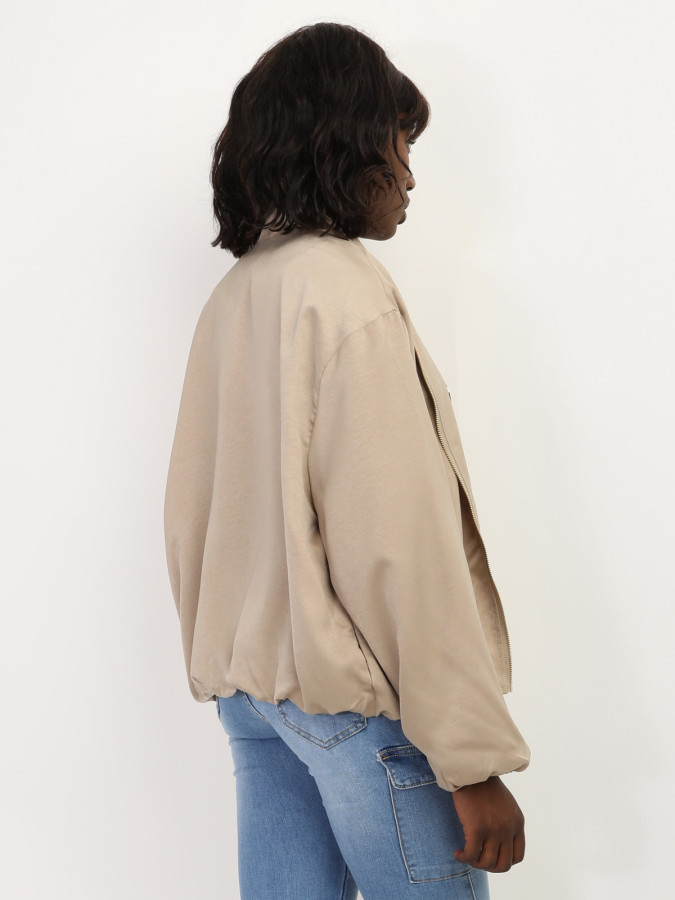 Bomber satiné et élastiqué