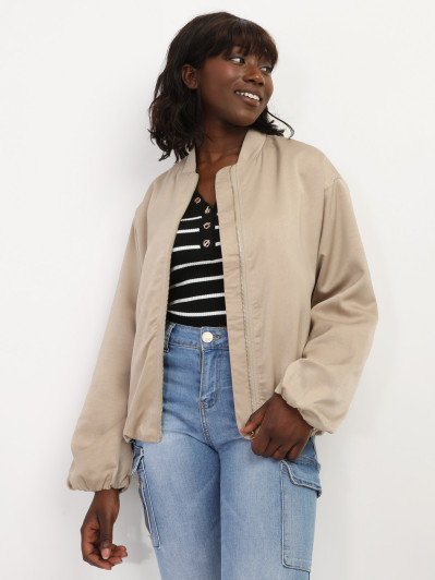Bomber satiné et élastiqué
