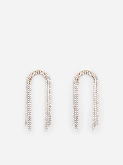 Boucles d'oreilles pendantes en arc strassé