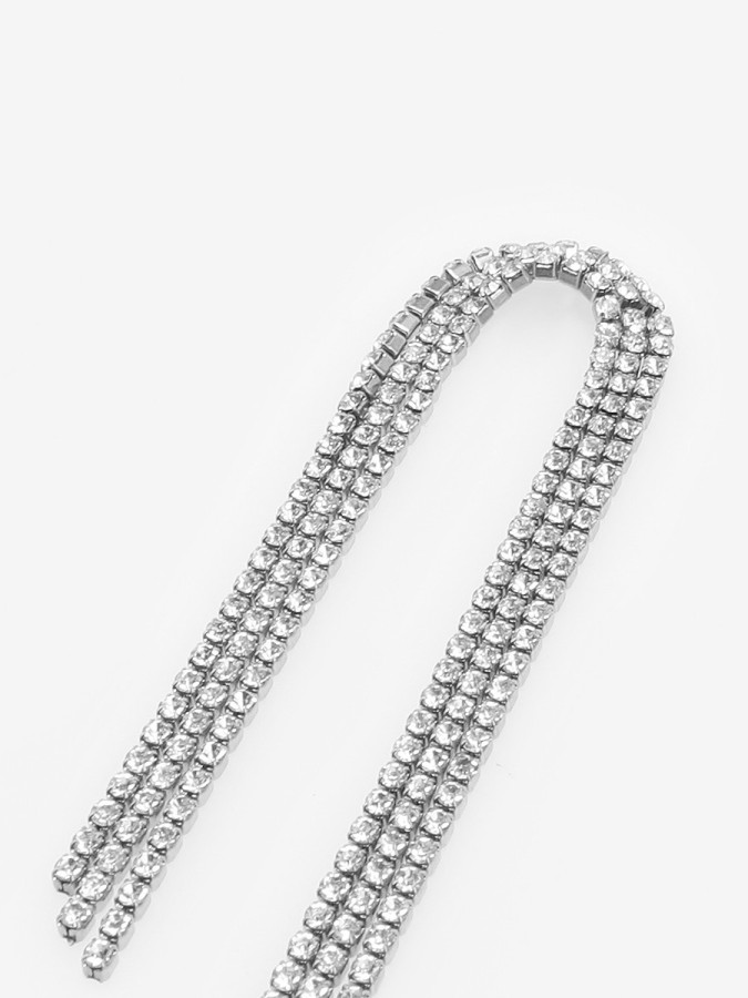 Boucles d'oreilles pendantes en arc strassé