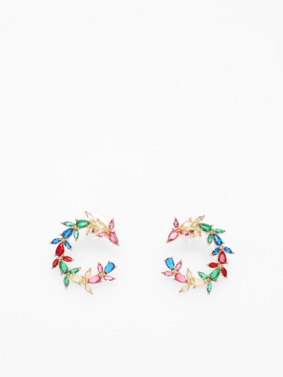 Boucles d'oreilles en cercle à strass