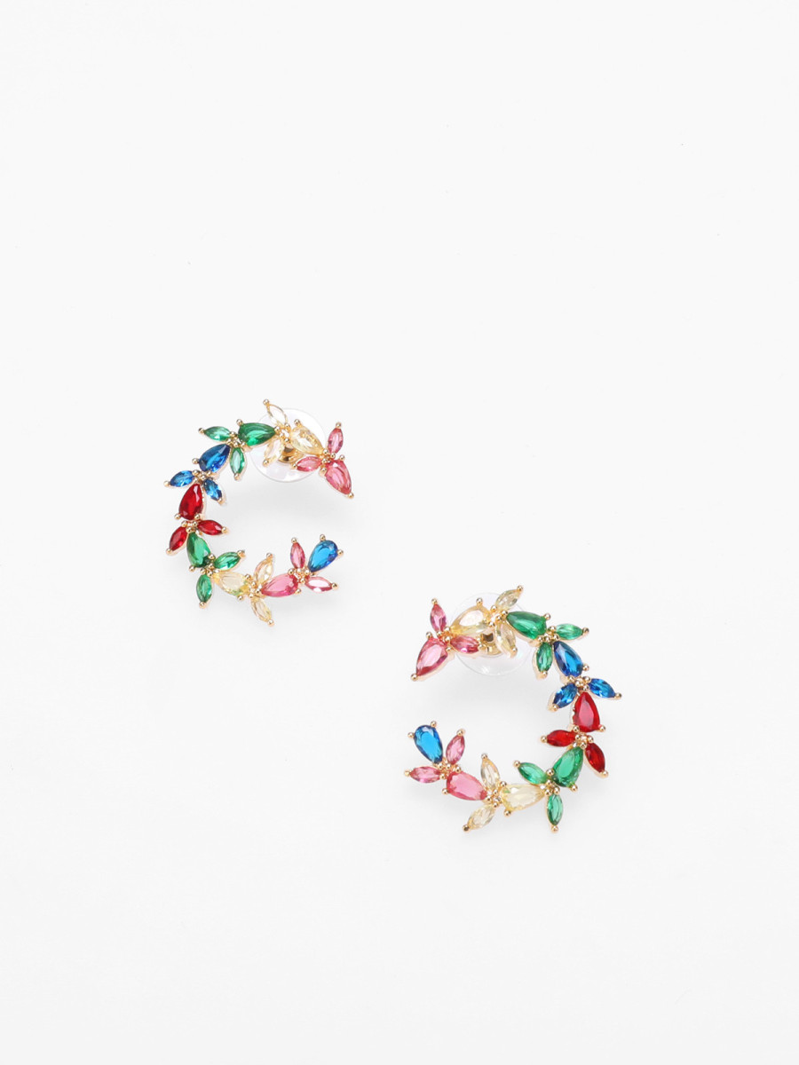 Boucles d'oreilles en cercle à strass