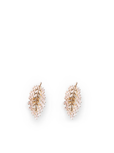 Boucles d'oreilles feuilles en strass