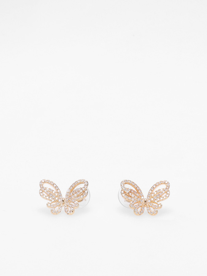 Boucles d'oreilles papillons à strass