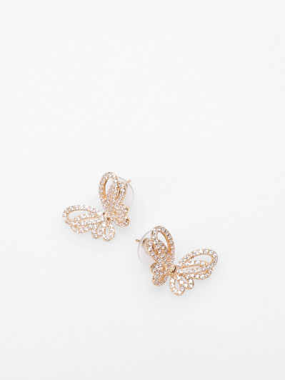 Boucles d'oreilles papillons à strass