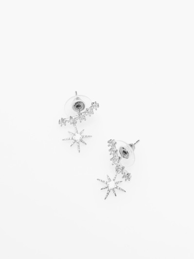 Boucles d'oreilles avec pendentif étoile à strass
