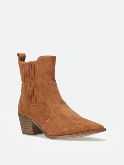 Santiags en suédine à empiècement élastique